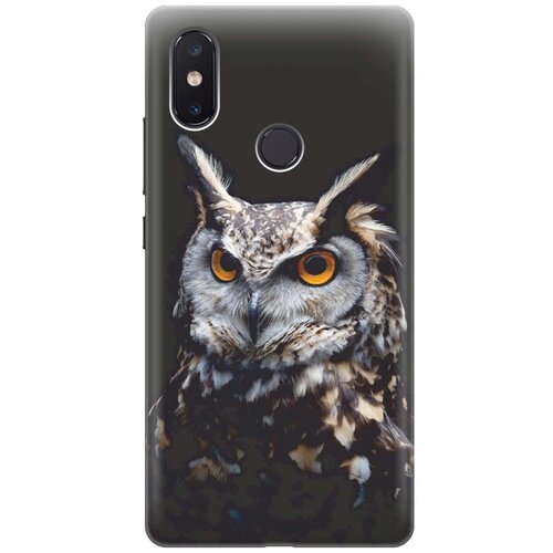 фото Re:pa накладка transparent для xiaomi mi 8 se с принтом "сова на темном фоне"