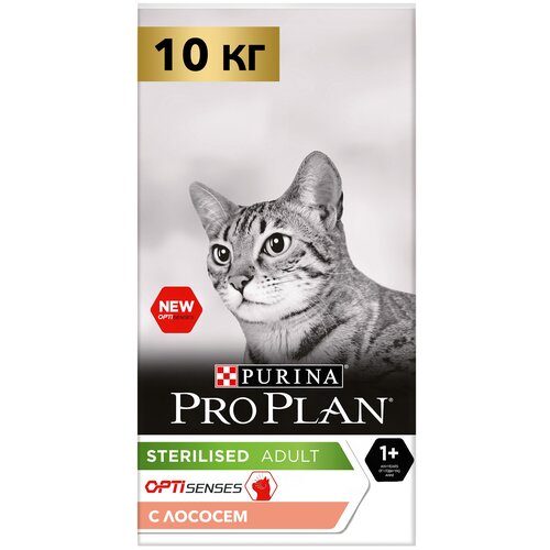 Корм Pro Plan Purina Pro Plan Optisenses Сухой корм для стерилизованных кошек и кастрированных котов для поддержания органов чувств с Лососем 400 гр