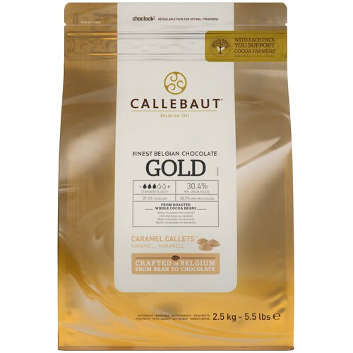 Callebaut Шоколадные капли Gold, 2500 г