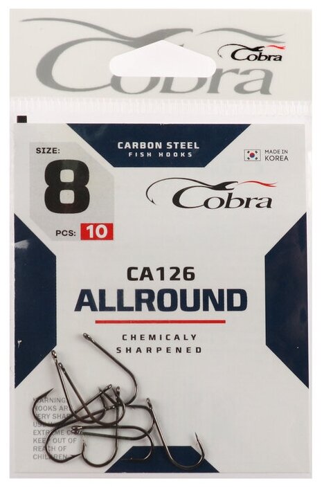 Крючки Cobra ALLROUND серия CA126 № 8 10 шт.