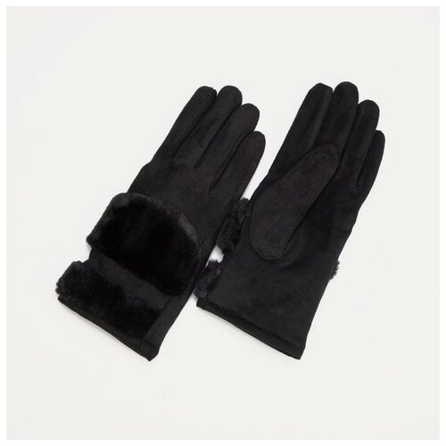 фото Перчатки женские, безразмерные, с утеплителем, цвет чёрный нет бренда