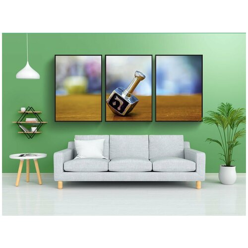 фото Набор модулных постеров для интерьера "дрейдел, ханука, еврейский" 60x90 см. в тубусе, без рамки lotsprints