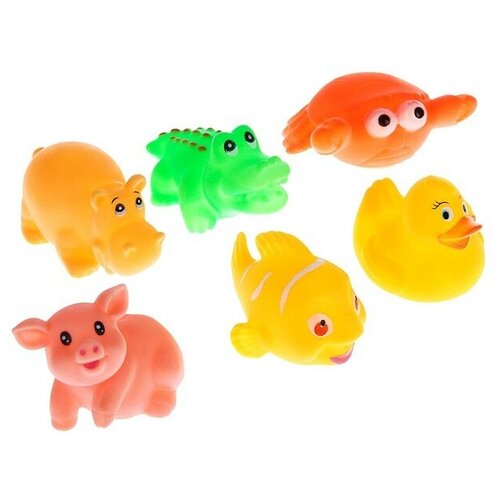 Набор игрушек для ванны «Морские животные №3», 6 шт микс