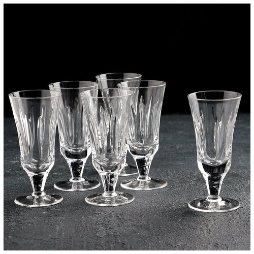 фото Набор рюмок «вертикальные грани», 6 шт, 25 мл, хрусталь неман