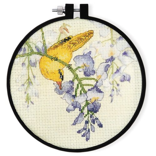 фото Набор для вышивания желтая птица и фиолетовый цветок xiu crafts 2801901