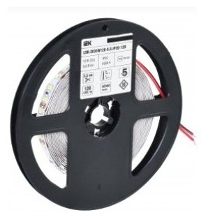 Светодиодные Ленты Xiaomi Светодиодная лента IEK LSR-2835W120-9,6-IP20-12В, 5м, 120LED/м, 9.6Вт/м, 6500К, белый свет, IP20