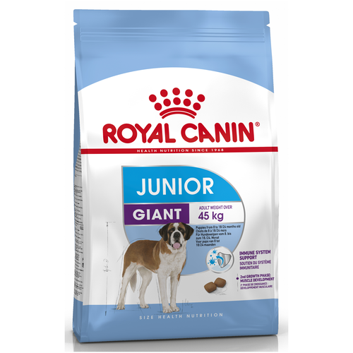 Корм для собак Royal Canin Корм Giant Junior (Джайнт Юниор) сухой для щенков очень крупных размеров, 15 кг корм для взрослых собак очень крупных размеров royal canin giant adult джайнт эдалт сухой для в от 18 месяцев 15 кг