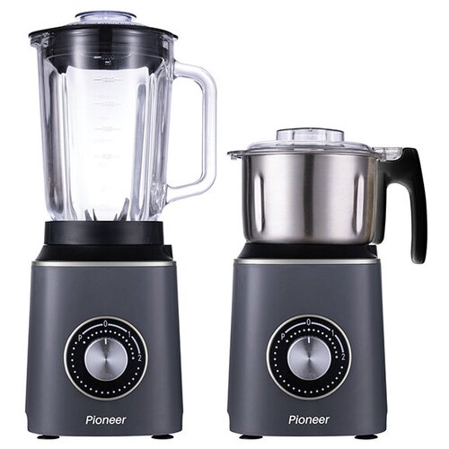Блендер Pioneer 2в1 стационарный и кофемолка стеклянный кувшин 15л мини-измельчитель 500мл нож из 6 лепестков 2 скорости импульсный режим 800Вт 373000₽