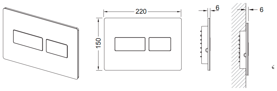Металлическая панель смыва для унитаза TECEsolid 9240416 , черная матовая - фотография № 3