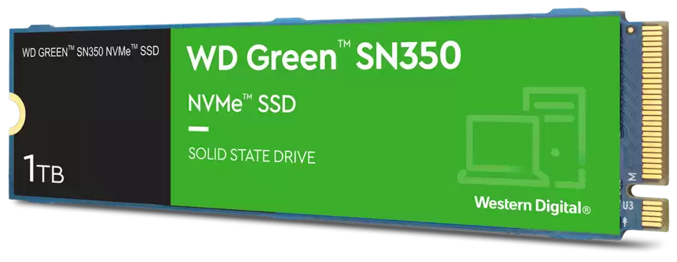 SSD диск Western Digital Green SN350 M.2 2280 1.0 Tb PCIe Gen3 x4 NVMe QLC (WDS100T3G0C)