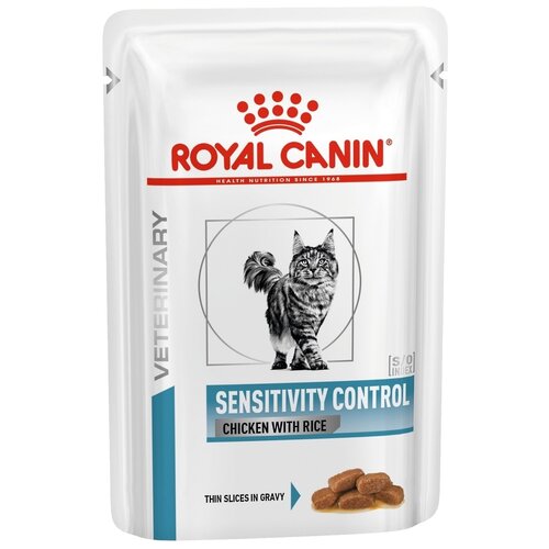 Влажный корм для кошек Royal Canin Sensitivity при проблемах с ЖКТ, при аллергии, с курицей, с рисом 85 г (кусочки в желе)