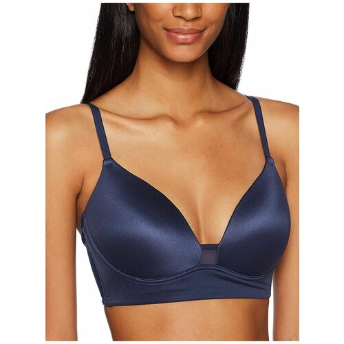 фото Удлиненный бескаркасный бюстгальтер-бралетт с гладкими чашками 75a, синий maidenform