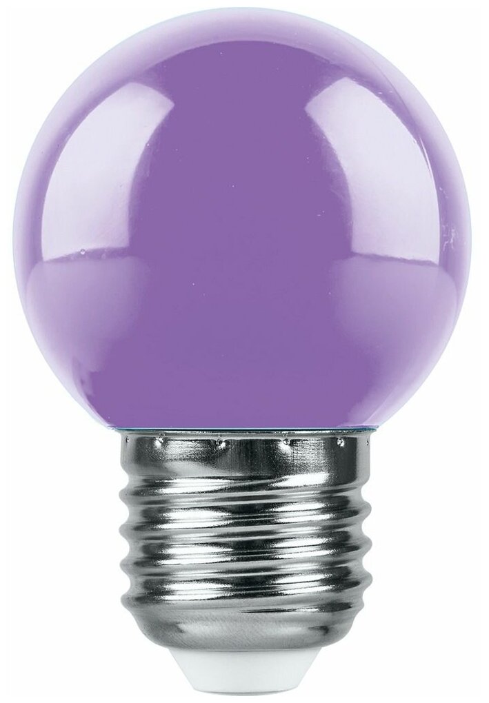 Лампа светодиодная, (1W) 230V E27 фиолетовый G45, LB-37
