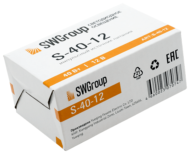Блок питания для светодиодов 220/12V 40W, IP20 сетка SWGroup - фото №3