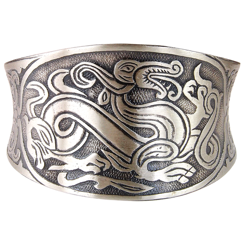 фото Sbormag браслет вогнутый «чудище-дракон» из мельхиора