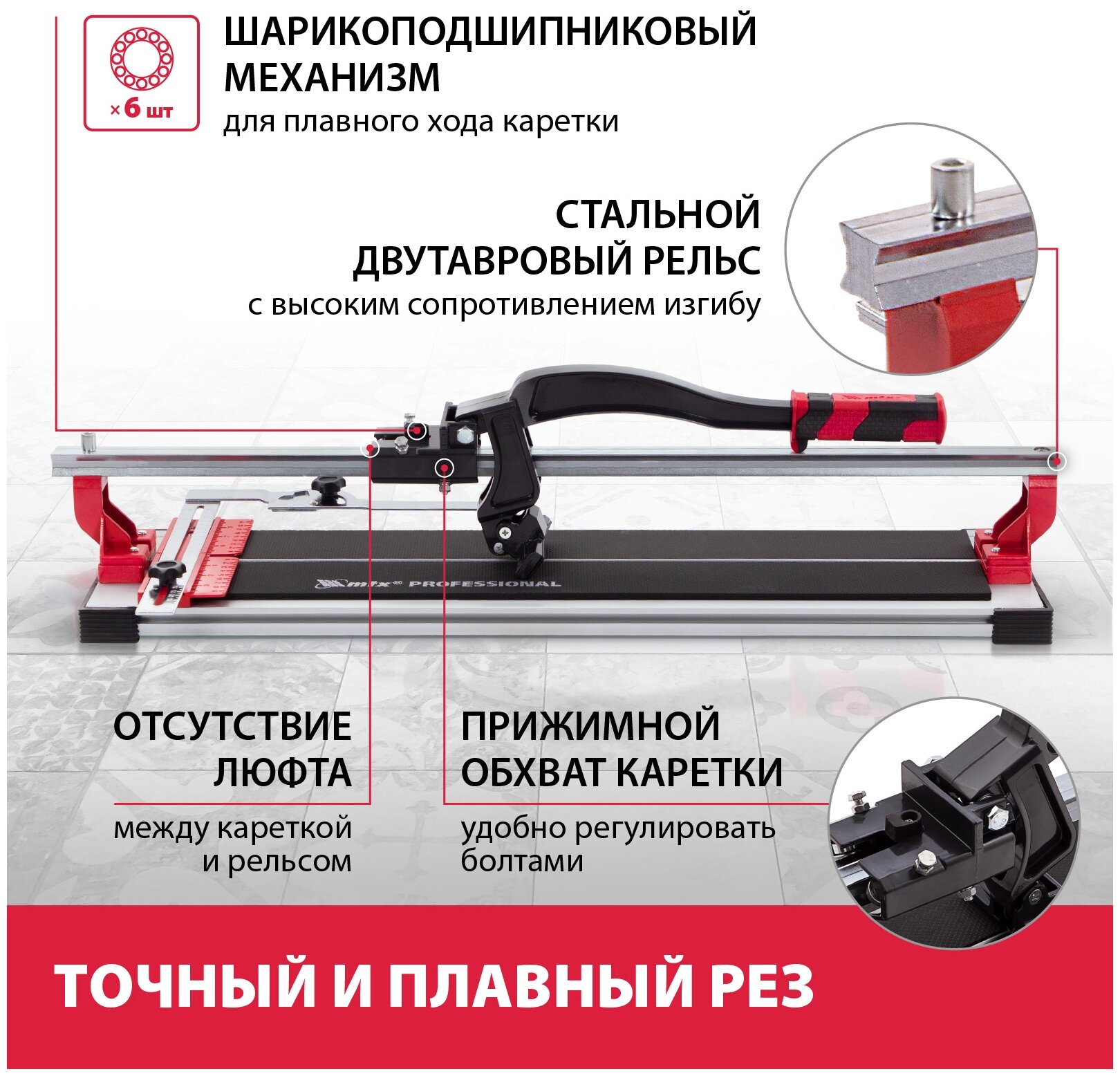 Плиткорез Matrix 87688, рельсовый 600мм