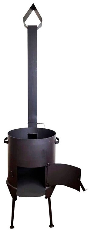 Печь под казан усиленная с трубой 10 литров 3 мм - фотография № 1