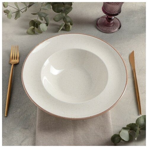 фото Тарелка для пасты d=25 см, цвет бежевый mikimarket