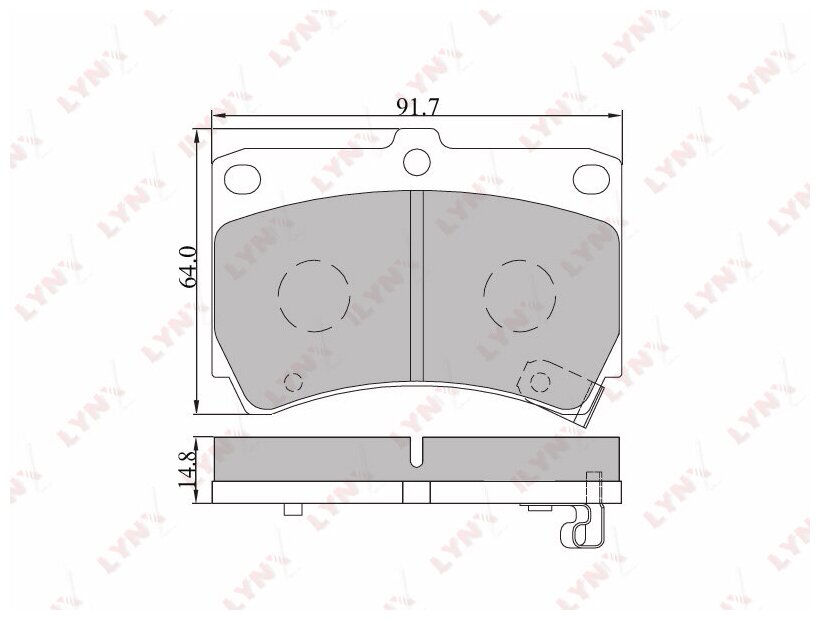 Колодки тормозные дисковые перед LYNXauto BD-5105