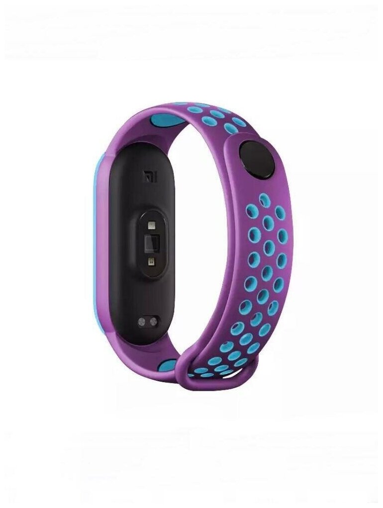 Силиконовый ремешок для Xiaomi Mi Band 5 спорт (серый с розовым)