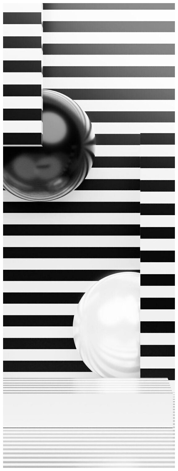 фото Фотообои URBAN Design Черно-белая графика Полосы и шары, 100 x 270 см