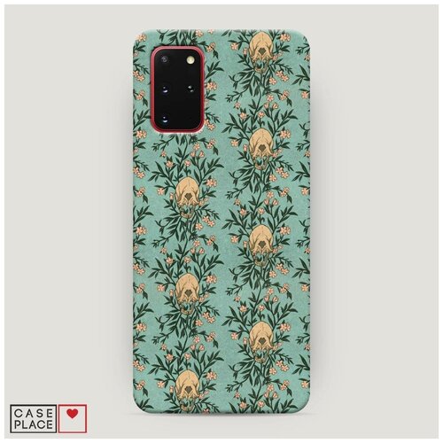 фото Чехол пластиковый samsung galaxy s20 plus черепа голубой узор case place