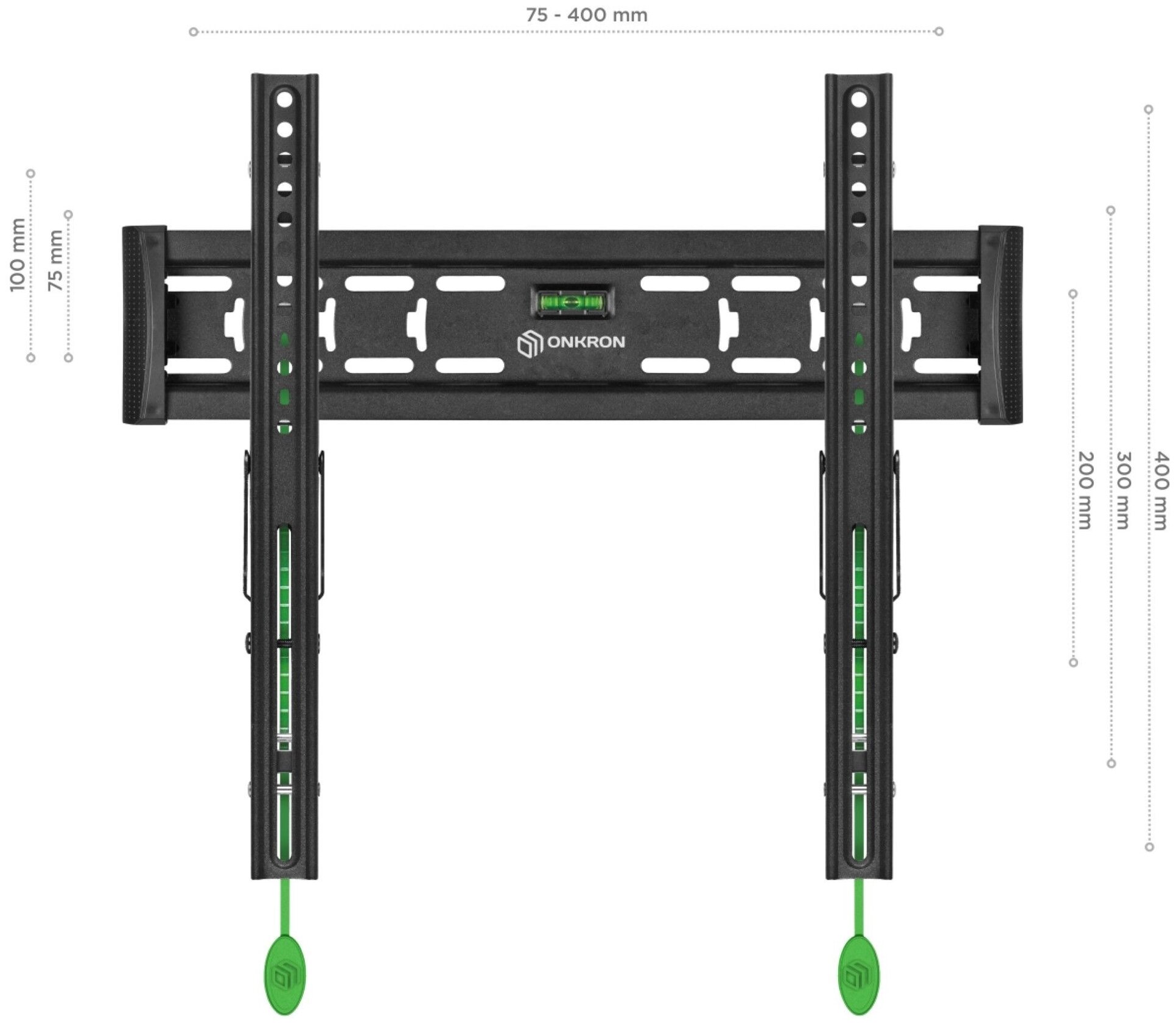 ONKRON SN14 черный {Для телевизоров диагональю 32"-55" VESA: 75x75, 100x100, 100x200, 200x100, 200x200, 200x300, 200x400, 300x100, 300x200, 300x300, 300x400, 400x200, 400x300,400x400 мм} - фото №3