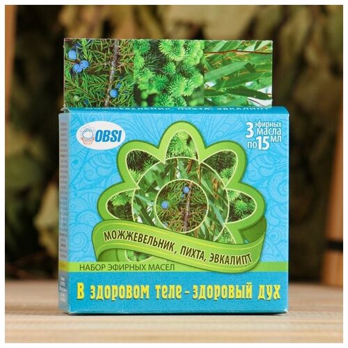 фото Набор эфирных масел 3х15мл "в здоровом теле здоровый дух" можжевельник,пихта, эвкалипт yandex market