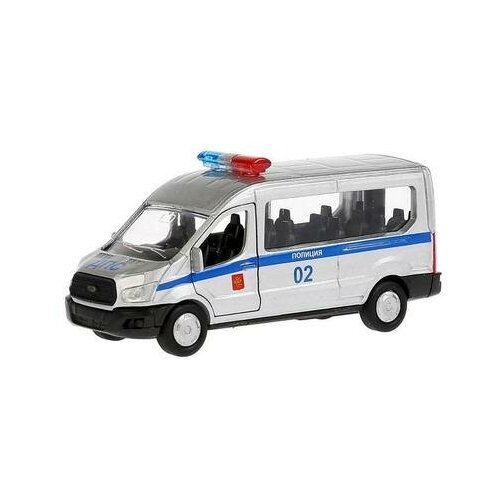Машина Полиция Ford Transit, 12 см, инерционная, открывающиеся двери, металлическая Технопарк 4467 .