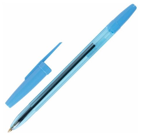 Ручка шариковая масляная STAFF "Office" синяя, корпус тонир. синий, узел 1 мм, линия письма 0,7 мм, 100 шт