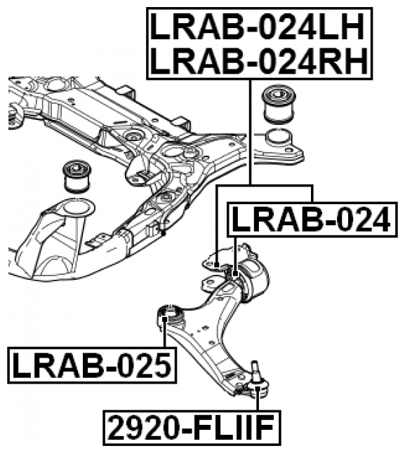 Сайлентблок переднего рычага Febest LRAB-025