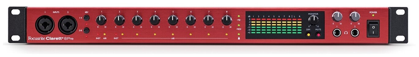 Внешняя звуковая карта с USB FOCUSRITE Clarett+ 8Pre