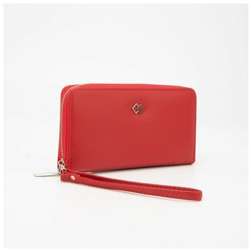 фото Кошелёк на молнии, с ручкой, цвет красный нет бренда