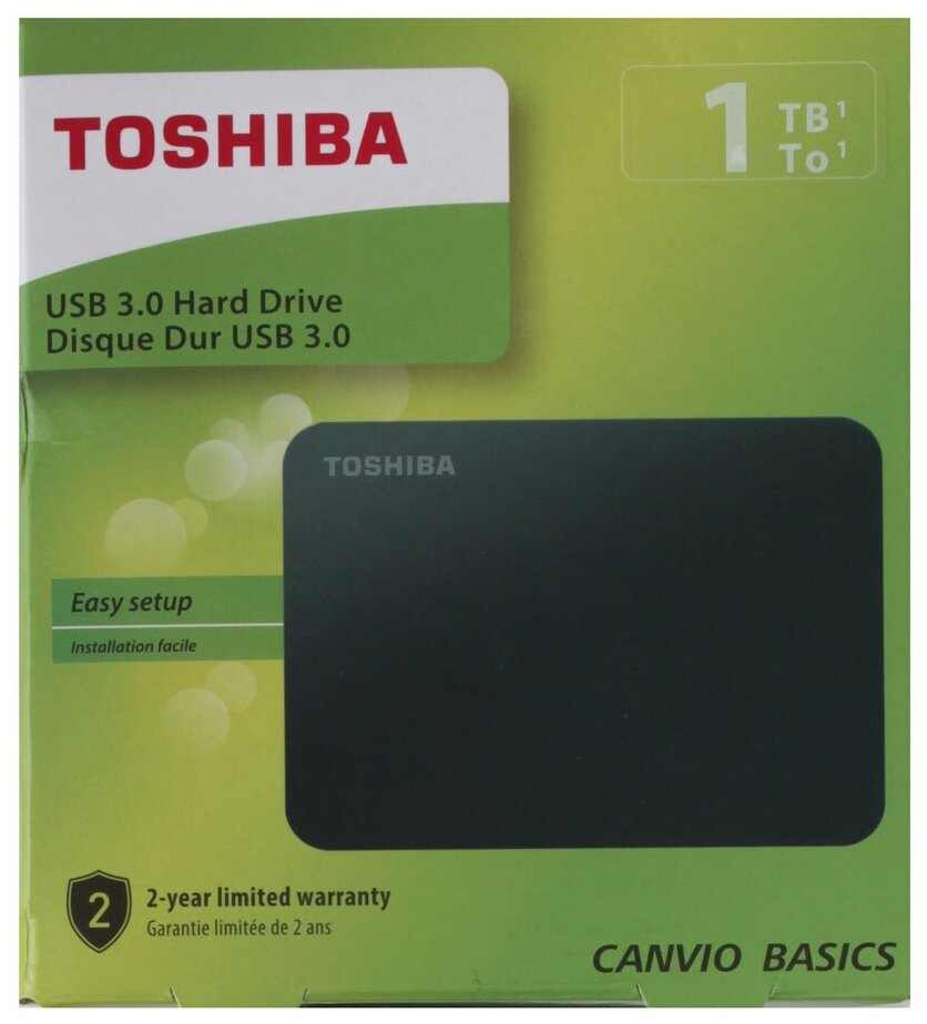 Внешний жёсткий диск Toshiba 1Tb HDTB410EK3AA Canvio Basics 2.5