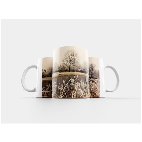 фото Кружка "камыши, иней, амбар красная крыша" 320 мл lotsprints