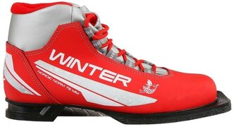 Ботинки лыжные женские TREK Winter 1 NN75, цвет красный, лого серебро, размер 31