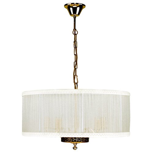 Люстра с абажуром, L8005/5B. Диаметр 57 см, высота 40-100 см (регулируется цепью). Ламп 5хE14