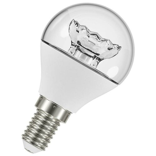 фото Лампа светодиодная led star classic p 40 5.4w/830 5.4вт шар 3000к тепл. бел. e14 470лм 220-240в прозр. пласт. osram 4052899971622 (упаковка 10 шт) ledvance