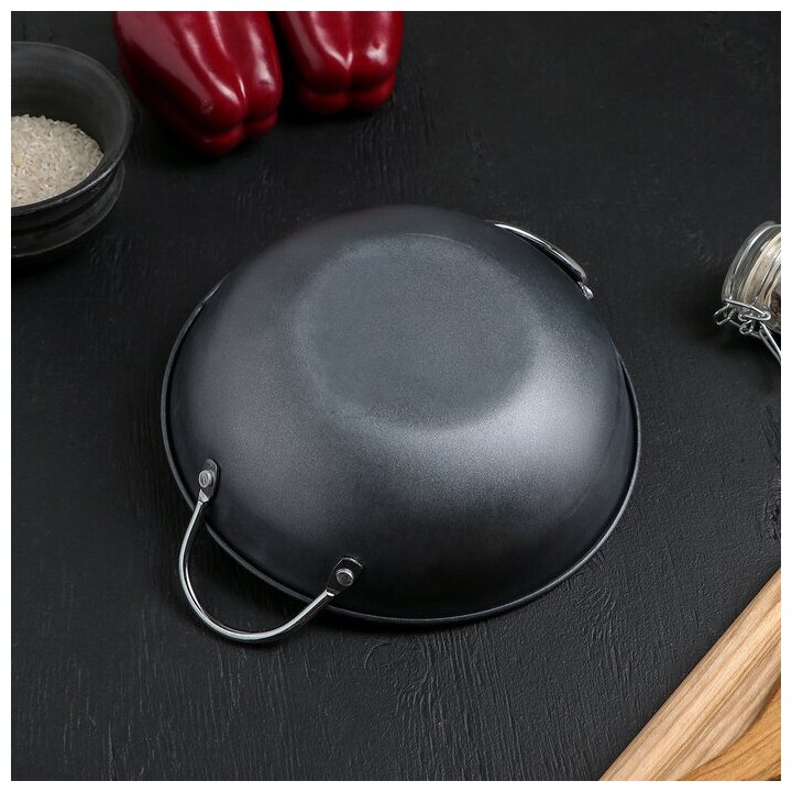 Сковорода-Wok "Мини", d 20 см, антипригарное покрытие, цвет чёрный - фотография № 2