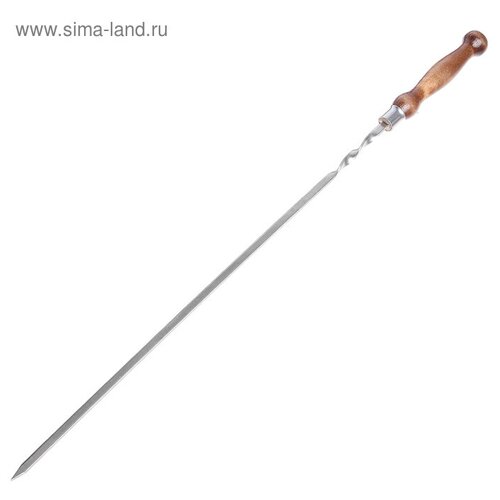 Шампур Сима-ленд с деревянной лакированной ручкой, 70 см, 1 шт, 70 см