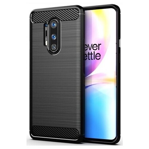 фото Чехол черного цвета для oneplus 8 pro, серии carbon (карбон дизайн) от caseport