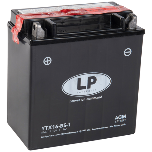 Аккумулятор Landport YTX16-BS-1, 12V, AGM