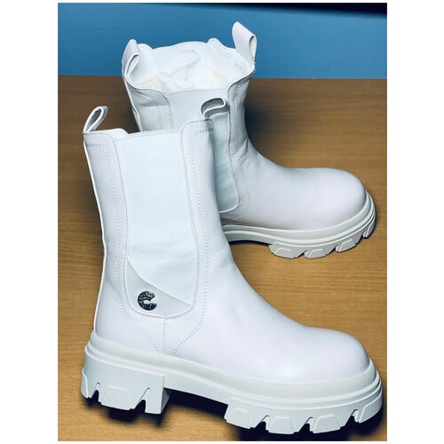 фото Ботинки женские белые, искусственная шерсть, 40 размер wenling shengtong shoes co