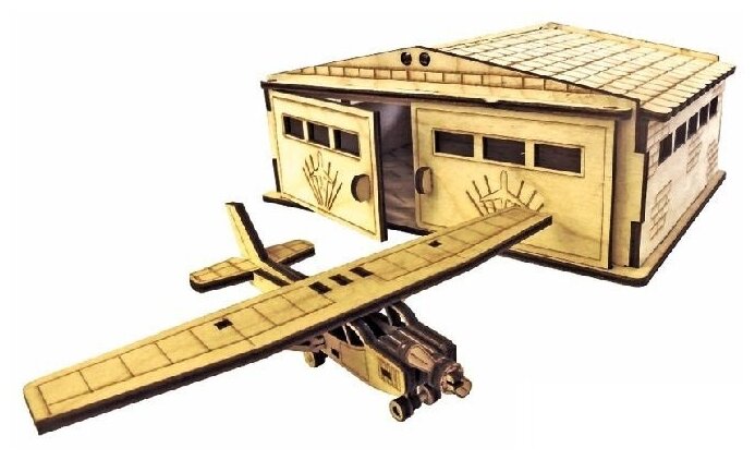 Cборная модель AltairToys Ангар с самолетом, в коробке ДД-06