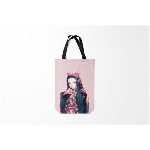 фото Сумка-шоппер / 31х42 см / аниме / клинок рассекающий демонов незуко зубы burnettie