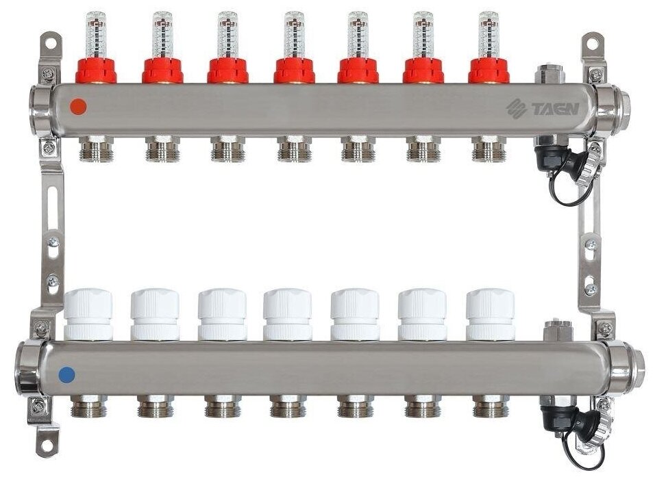 Коллекторная группа 7вых. 1x3/4 с расходом. TAEN