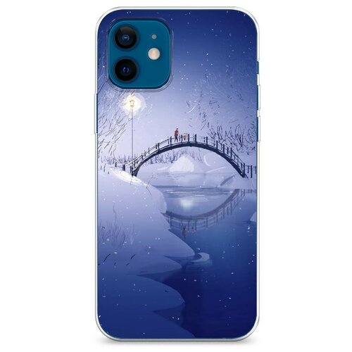 фото Силиконовый чехол "зимний мост" на apple iphone 12 mini / айфон 12 мини case place