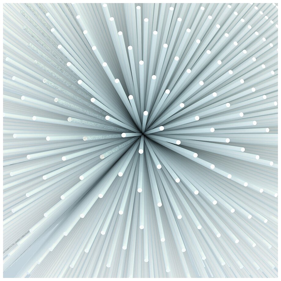 Фотообои Уютная стена "Белые прутья 3D" 270х270 см Бесшовные Премиум (единым полотном)