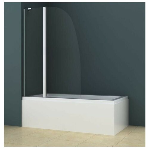 Душевая шторка на ванну Azario BOSTON (70+30)x140 хром, 6мм прозрачное стекло