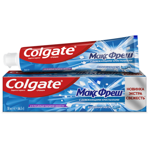 Купить Зубная паста Colgate Макс Фреш Взрывная Мята освежающая, 50 мл, 83 г, синий